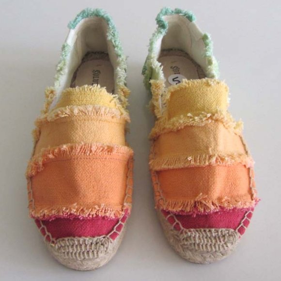 new SOLUDOS multicolored canvas platform espadrilles sz 5 - Picture 5 of 8